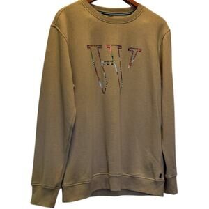 Houston White Men's Brown Tan Pullover Crew Neck Long Sleeve Sweatshirt M Medium
